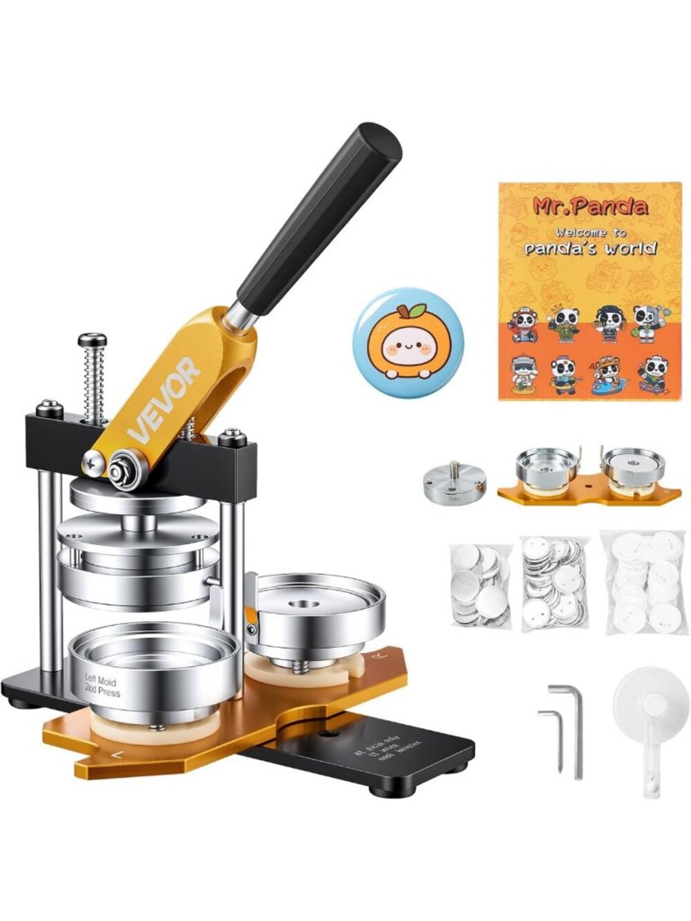 Button Maker Machine 75mm - Metal Badge Press Kit for DIY Crafts & Events